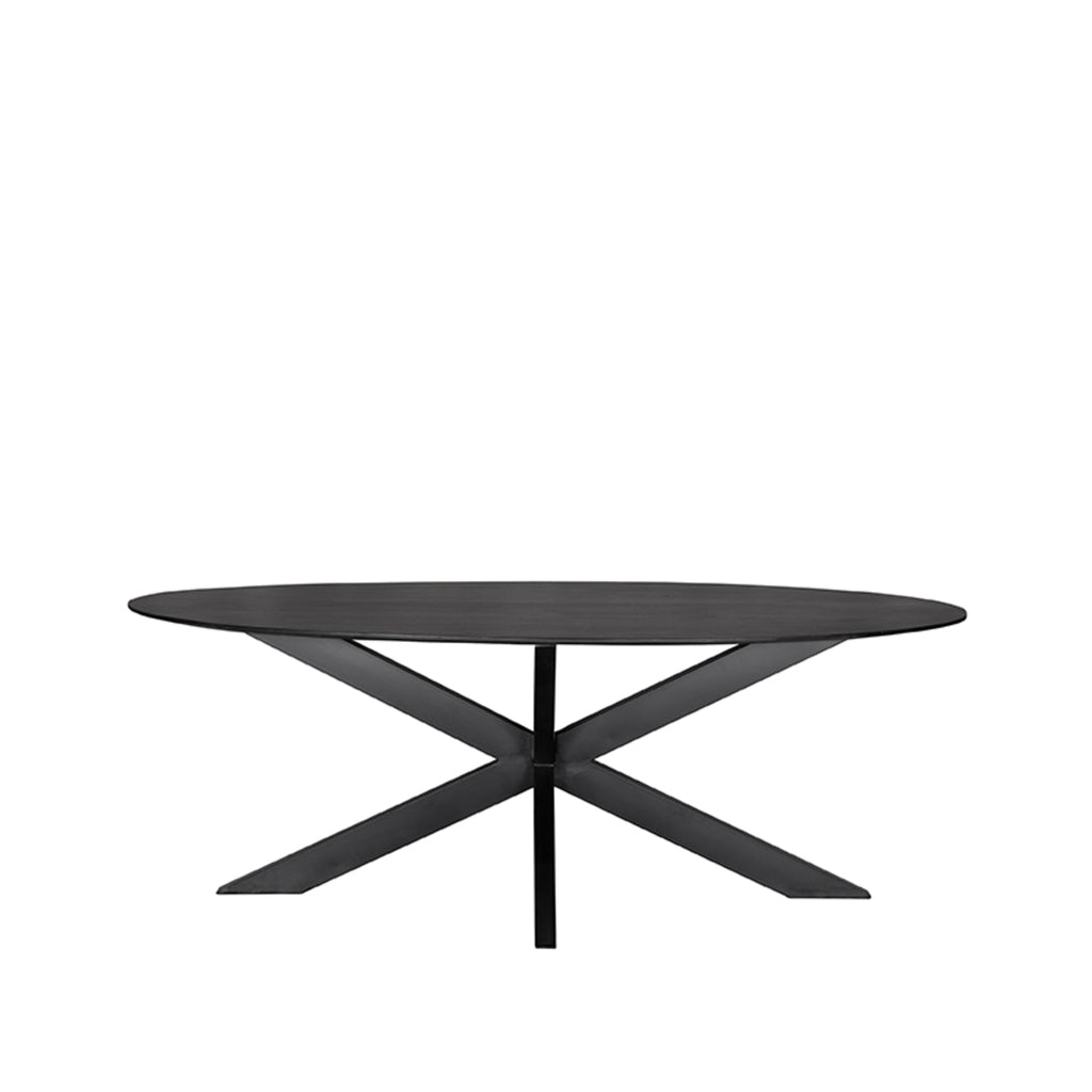 label51 dining table zion - black - mango wood - oval - 210x100 cm