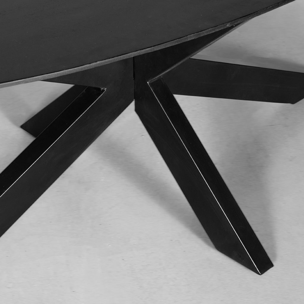 label51 dining table zion - black - mango wood - oval - 210x100 cm