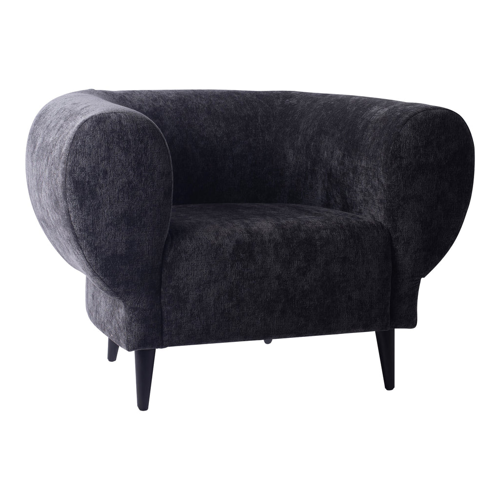 elefan anthracite armchair with round armrest