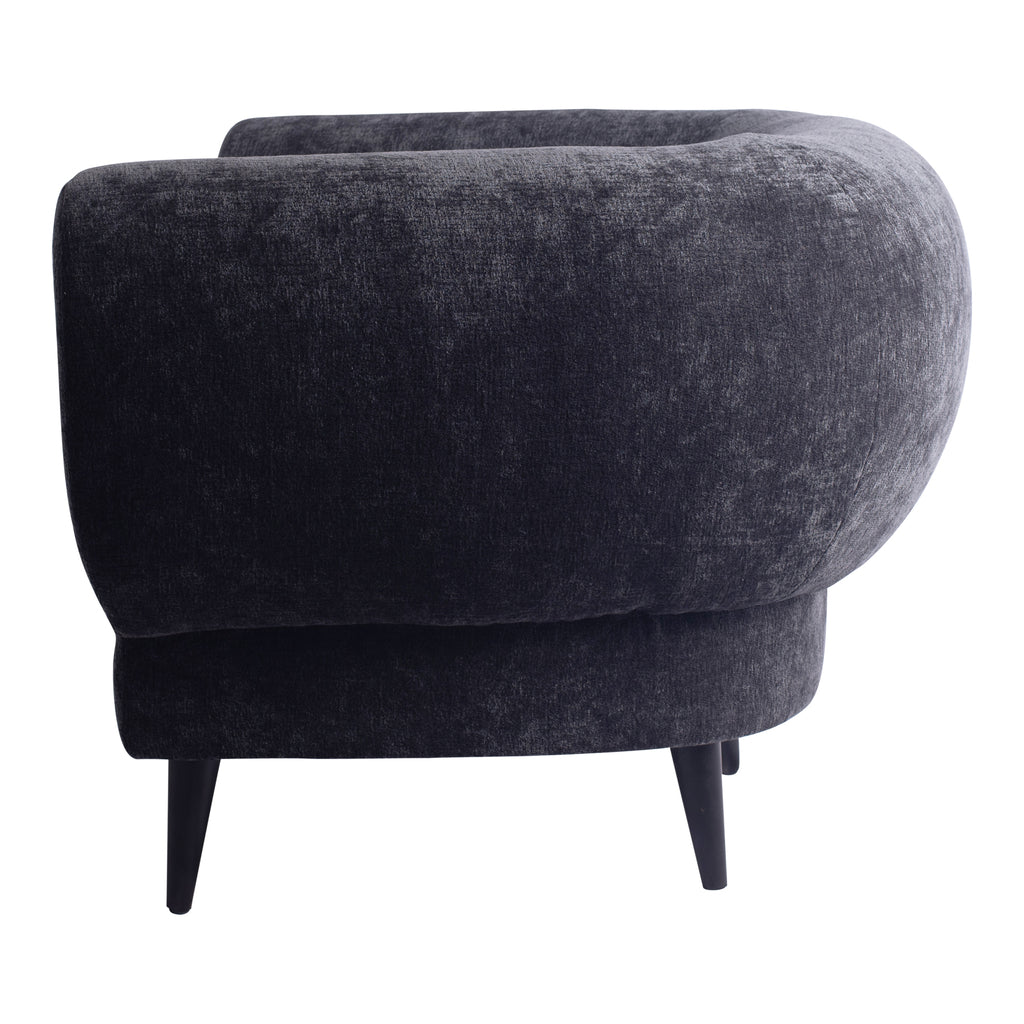 elefan anthracite armchair with round armrest