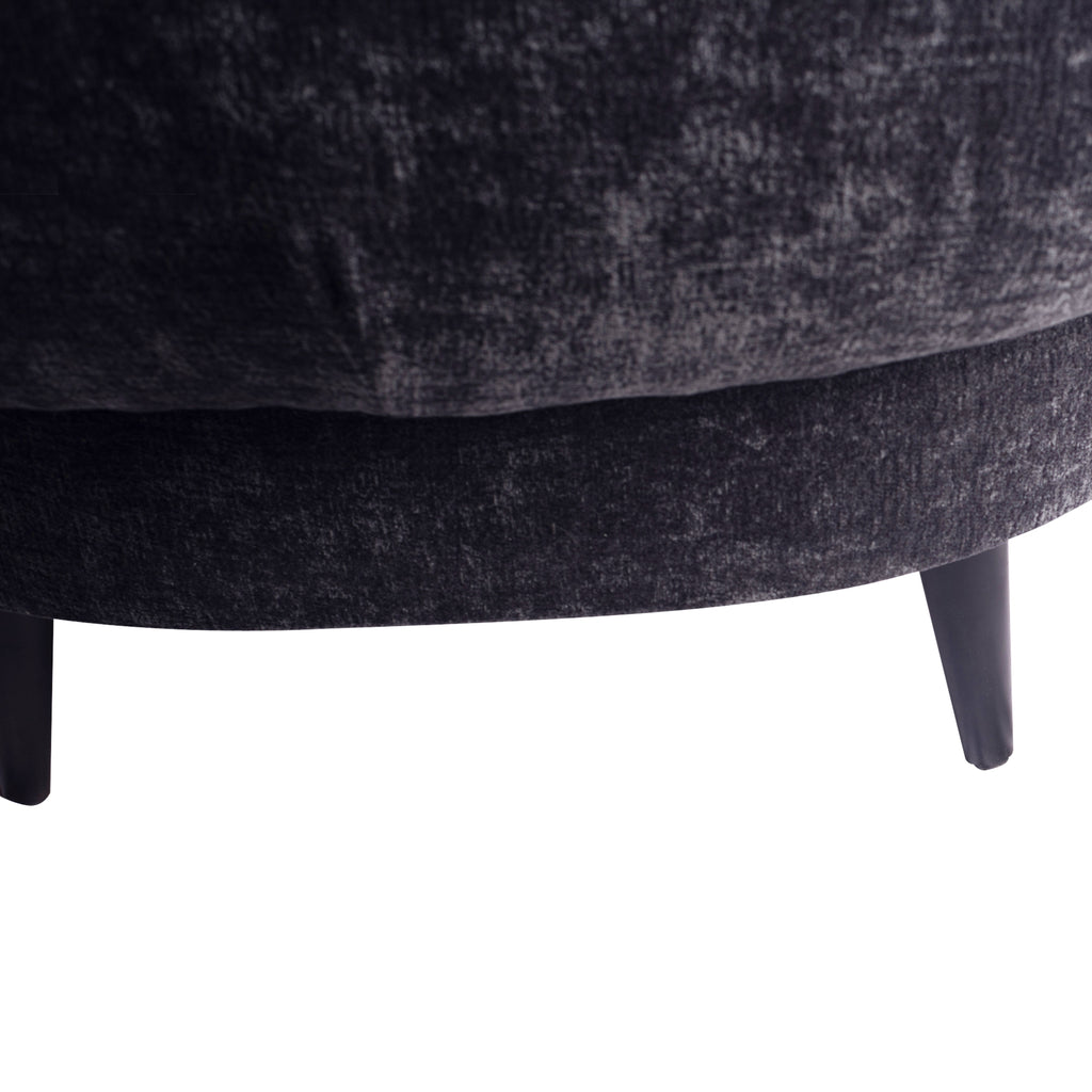 elefan anthracite armchair with round armrest