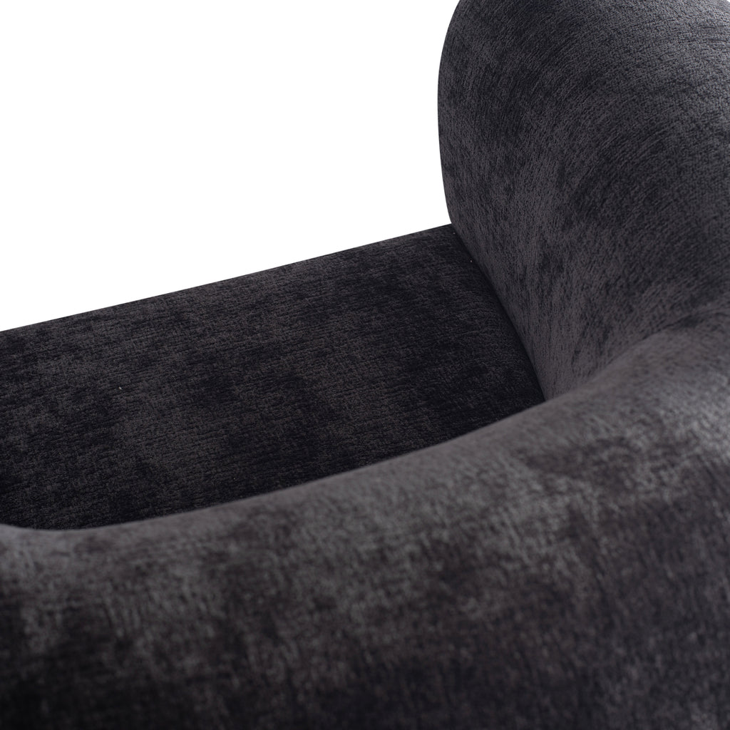 elefan anthracite armchair with round armrest