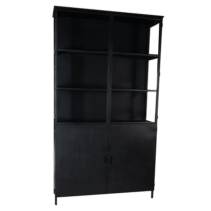 Elina Glass cabinet black iron frame 2 doors