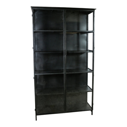 Elina Glass cabinet black iron frame 2 doors