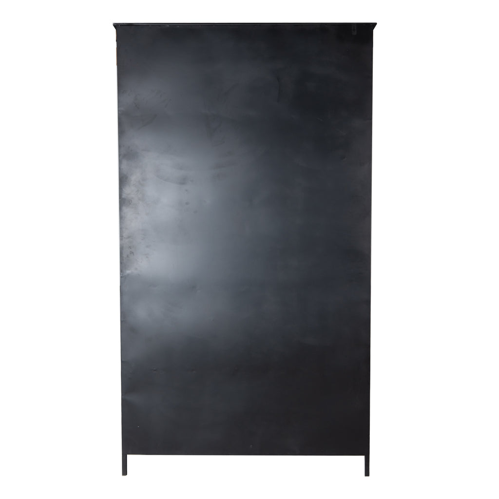 elina glass cabinet black iron frame 2 doors