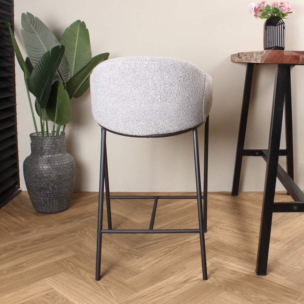 elza bar stool boucle grey 65 cm -&gt; elza bar stool in boucle grey, 65 cm