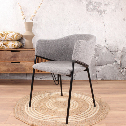 Elza dining room chair boucle gray