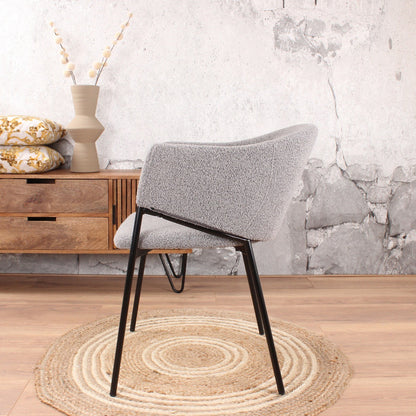 Elza dining room chair boucle gray