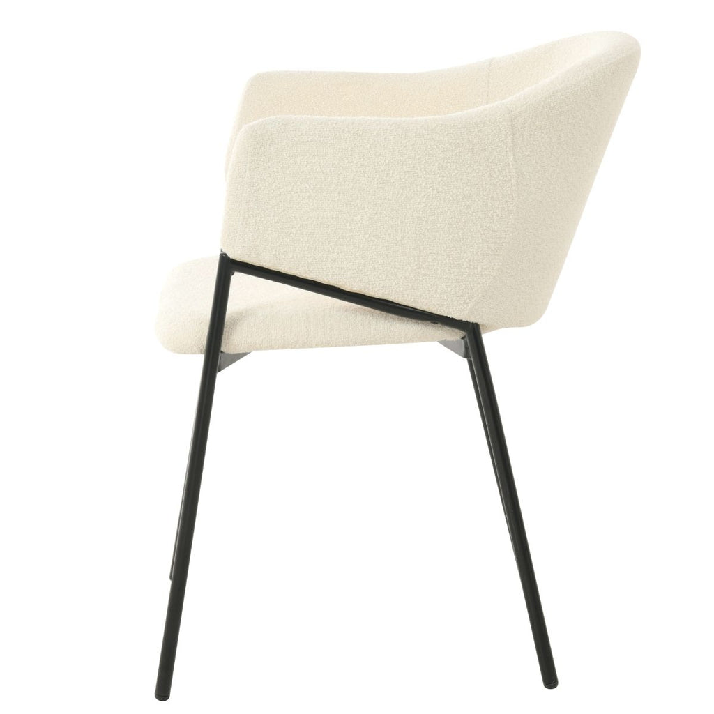 elza dining chair boucle white -&gt; elza dining chair in white boucle fabric