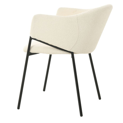 Elza dining chair boucle white -&gt; Elza dining chair in white boucle fabric