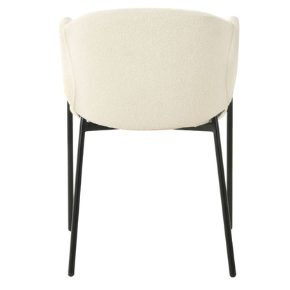 Elza dining chair boucle white -&gt; Elza dining chair in white boucle fabric