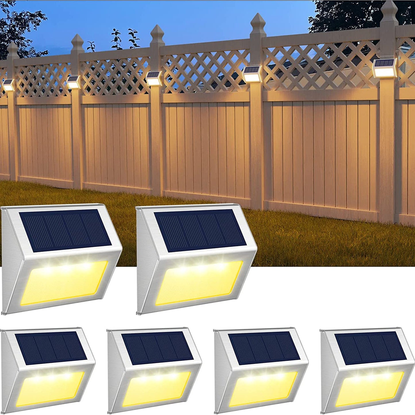set weerbestendige solar wandlampen van rvs voor gevelverlichting