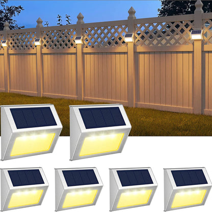Set weerbestendige solar wandlampen van rvs voor gevelverlichting