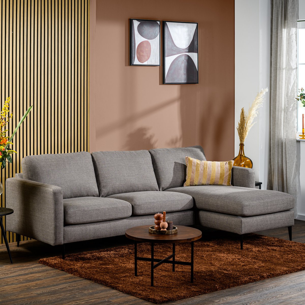 3-seater sofa cl l+r, fabric woven, w520 taupe