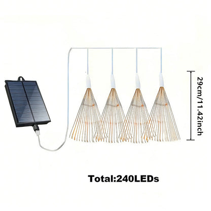 Set solar tuinlampen met vuurwerkeffect en automatische schemersensor