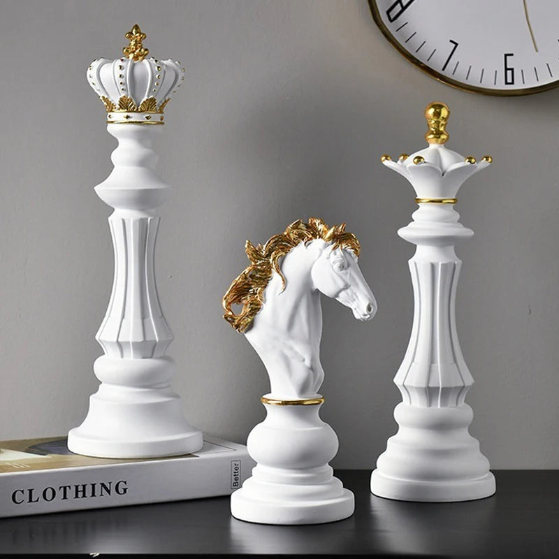 decoratief schaakbeeldhouwsel houten set