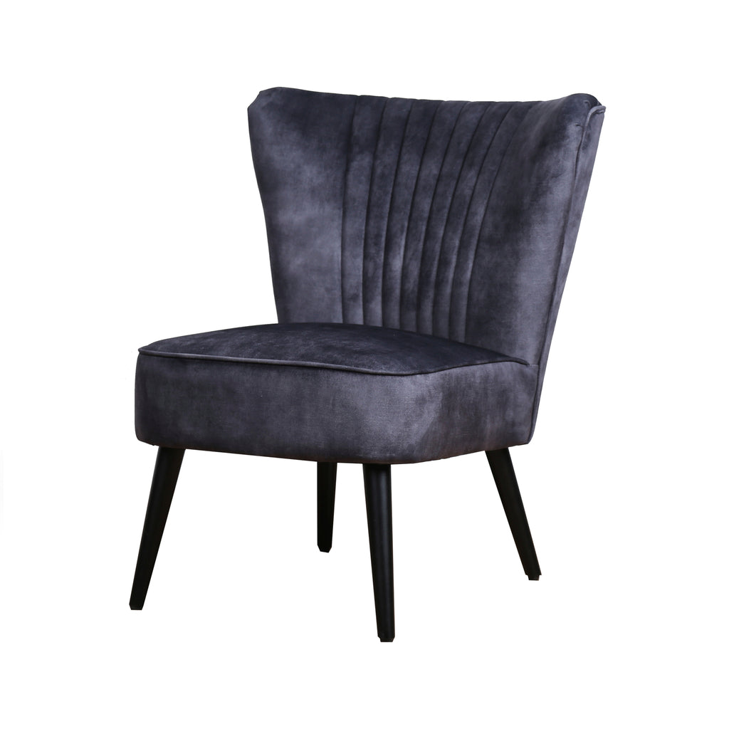 eva armchair fabric aurora velvet anthracite