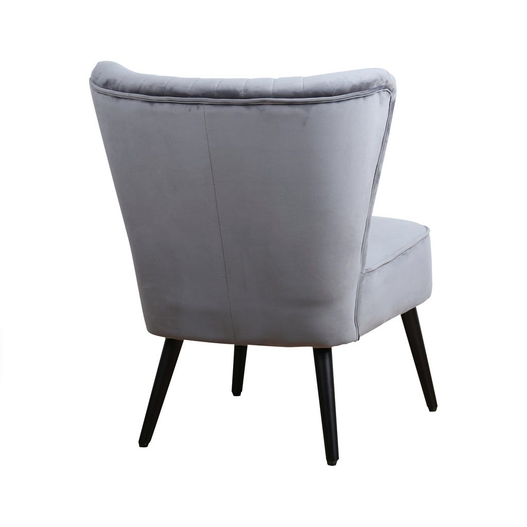 fauteuil eva stof velours grijs -> armstoel eva stof velours grijs