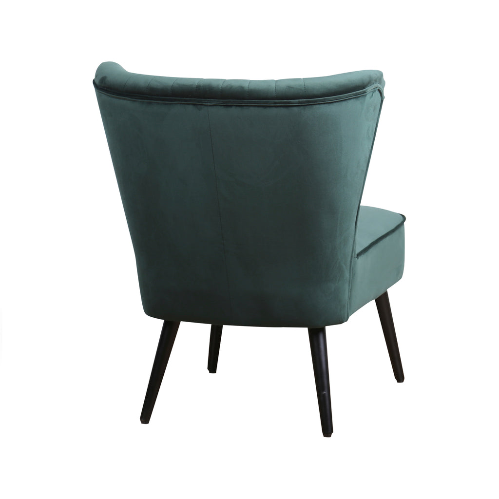 fauteuil eva stof velours groen -> armstoel eva fluweel stof groen