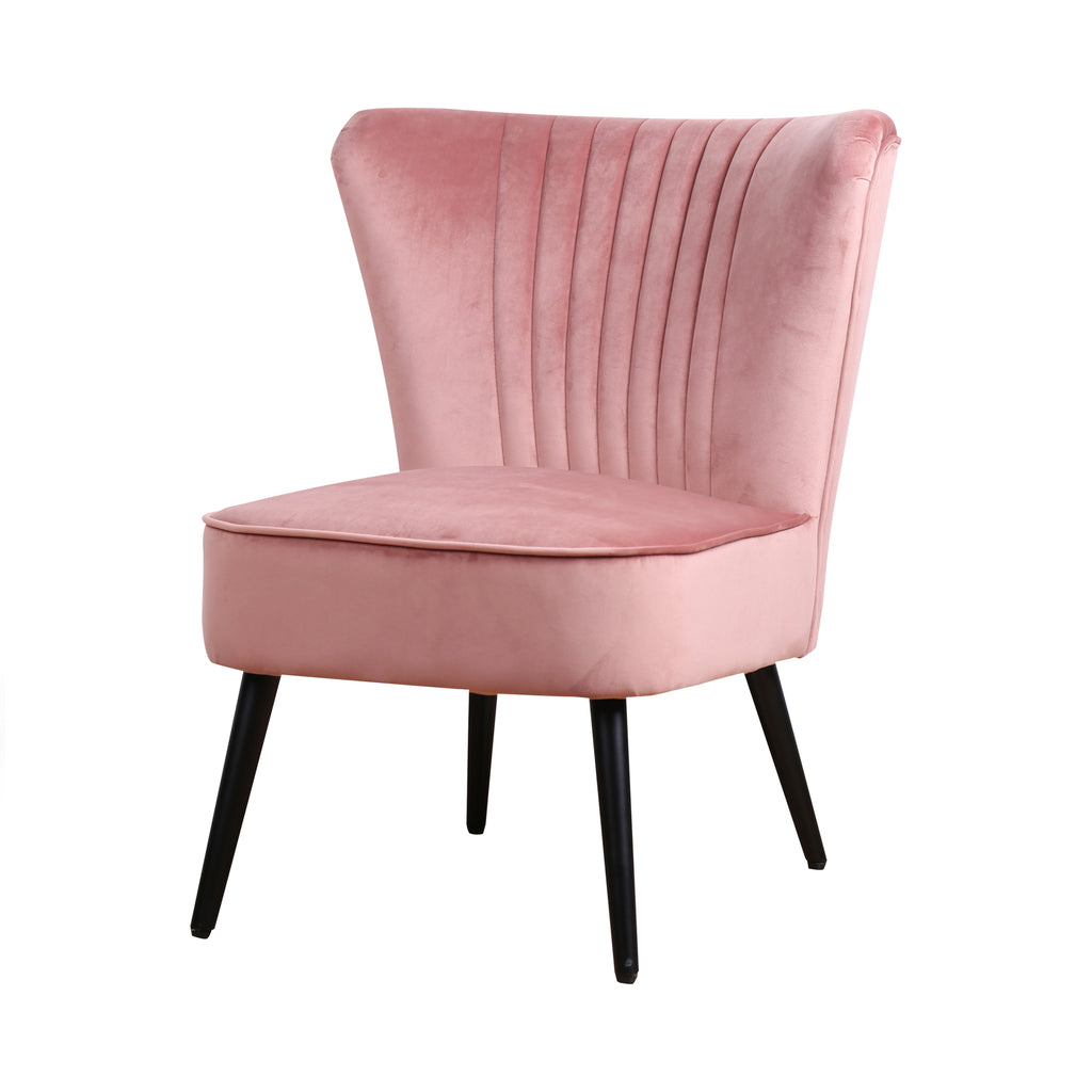 fauteuil eva stof velours roze