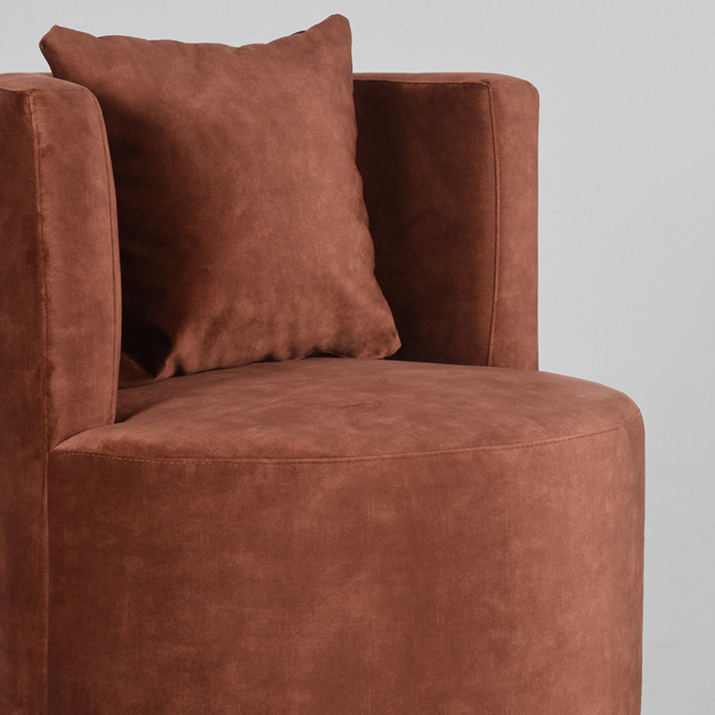 label51 fauteuil evy - rust - velours