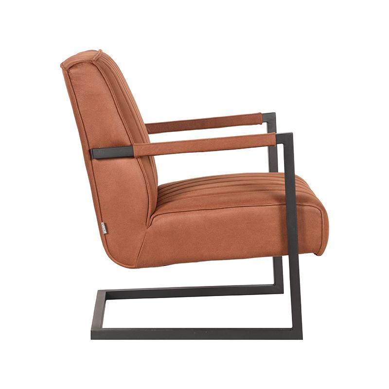 label51 fauteuil milo - cognac - microfiber