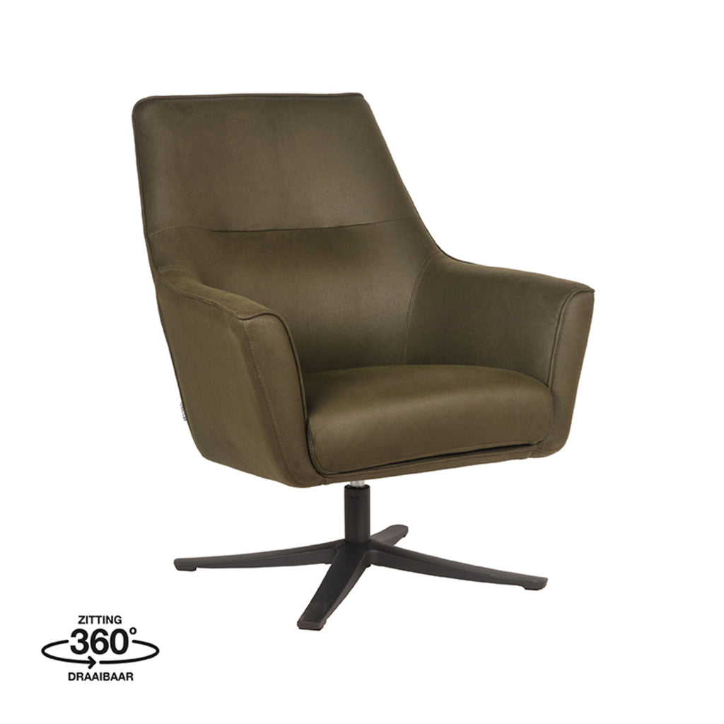 label51 armchair tod - army green - microfiber