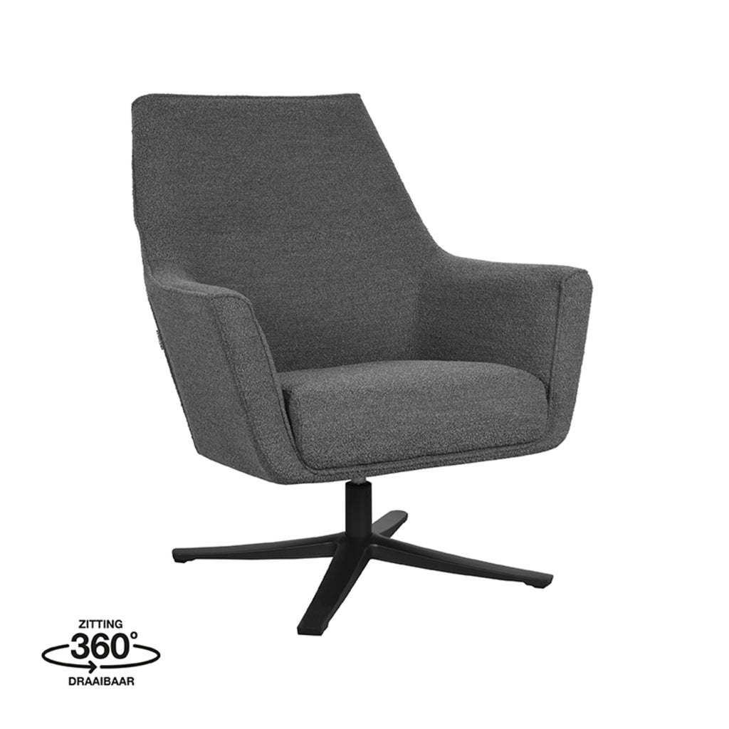 label51 fauteuil tod - grijs - boucle