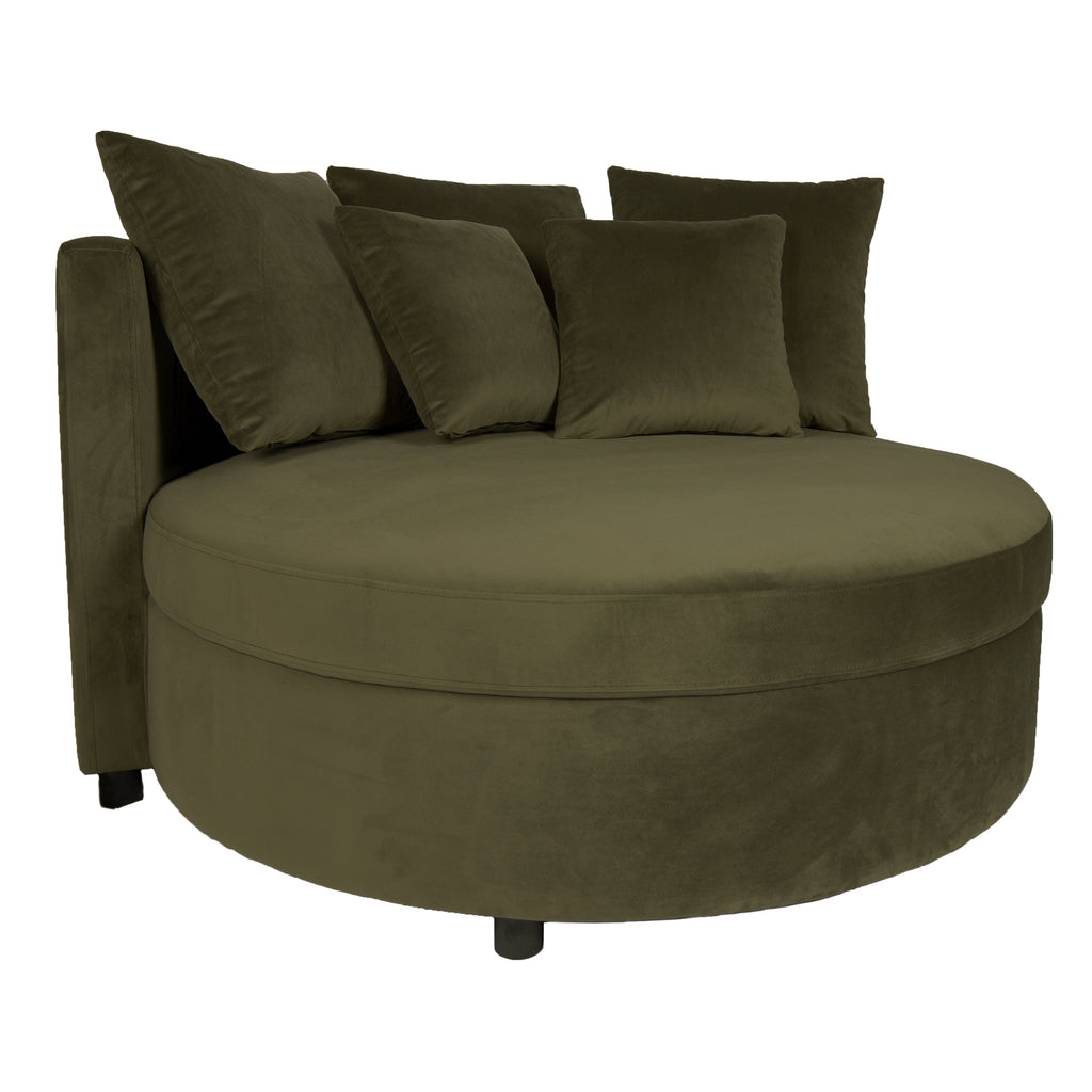 fayen velvet green armchair half round kd