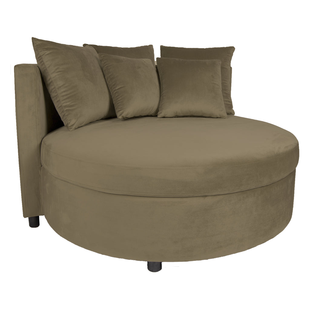 fayen velvet sand armchair half round kd