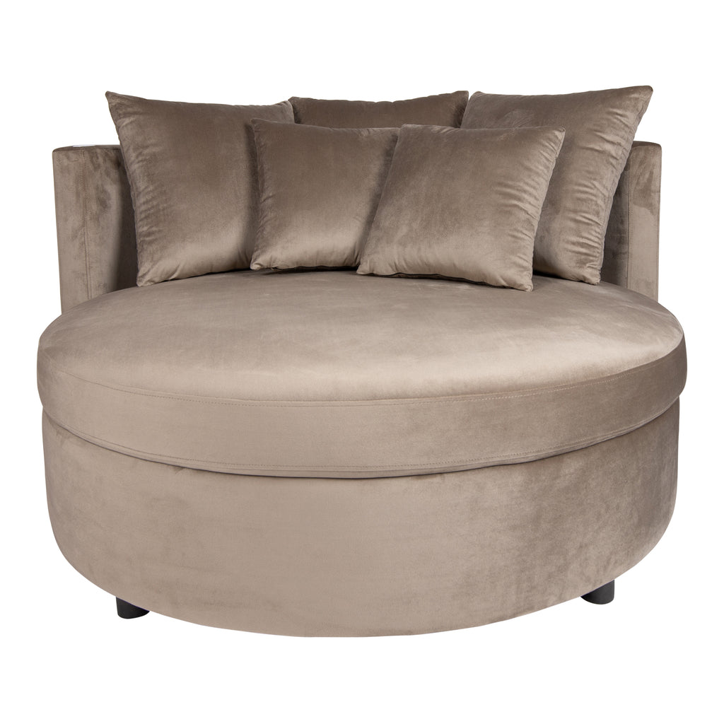 fayen velvet sand armchair half round kd