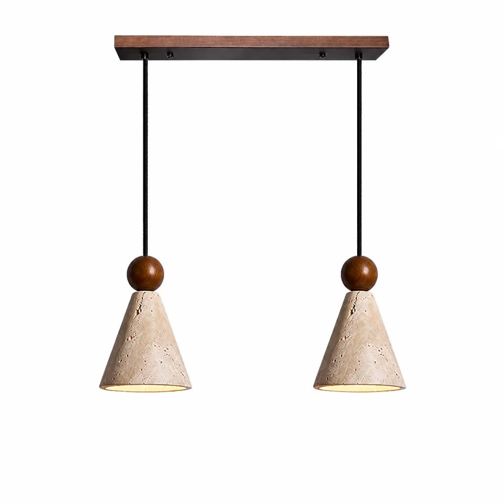 ariad wabi-sabi travertijn hanglamp in kegelvorm