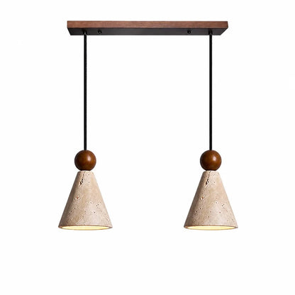 Ariad Wabi-Sabi travertijn hanglamp in kegelvorm