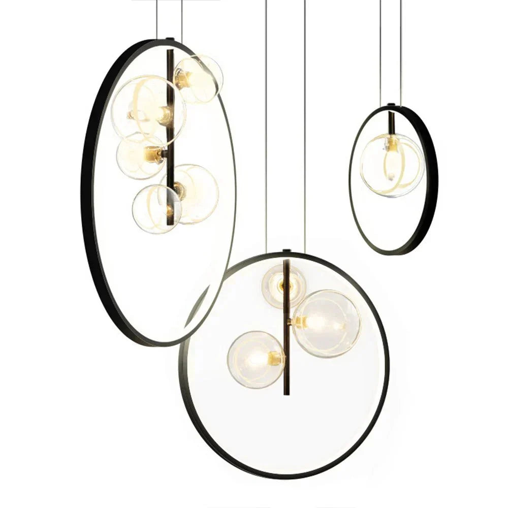 elegante nordic bubble glazen hanglampen met stijlvolle ring