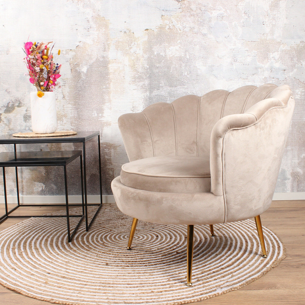 feliz armchair velvet champagne/taupe