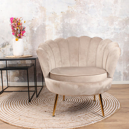 Feliz armchair velvet champagne/taupe