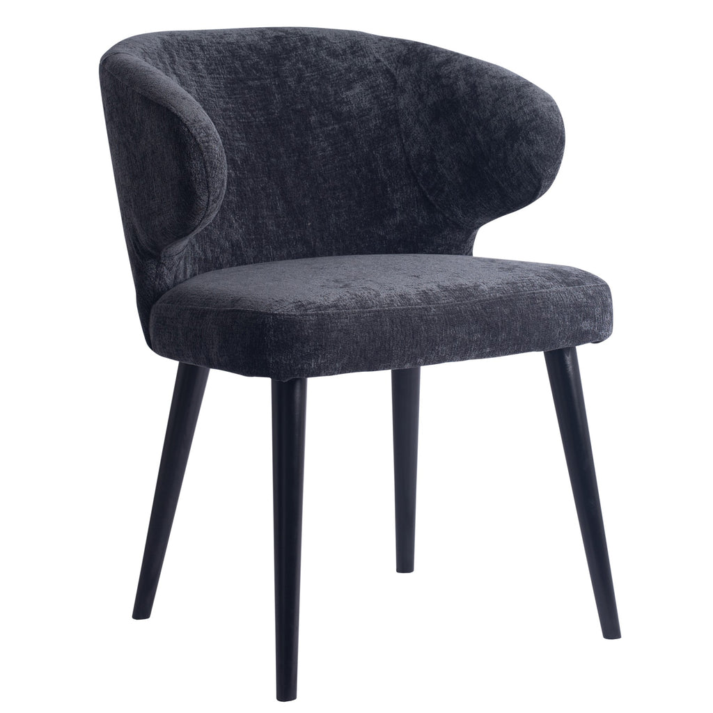 fiori anthracite 0504 dining chair with black wooden legs.