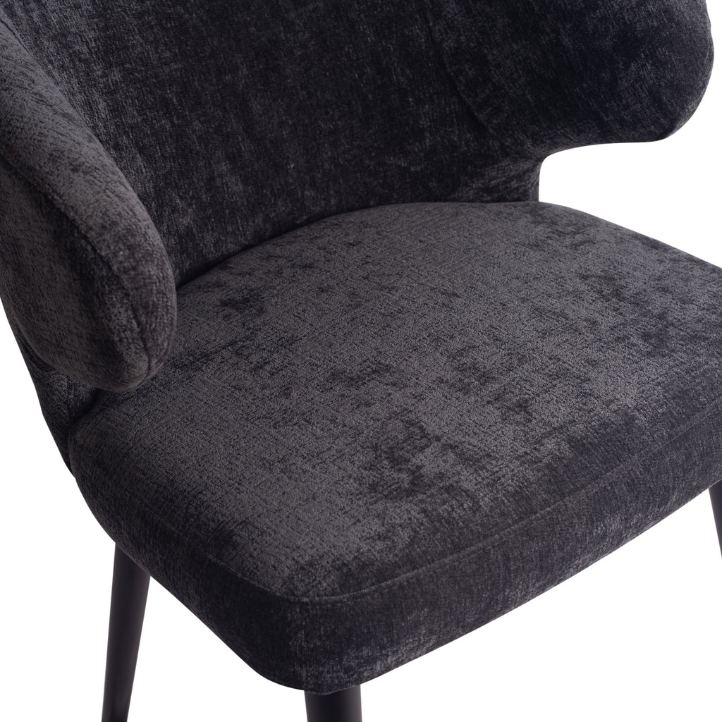 fiori anthracite 0504 dining chair with black wooden legs.