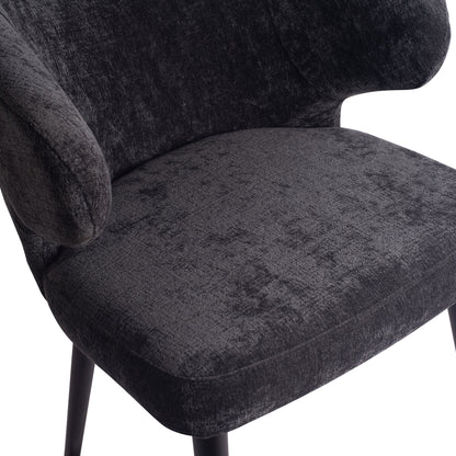 Fiori Anthracite 0504 dining chair with black wooden legs.