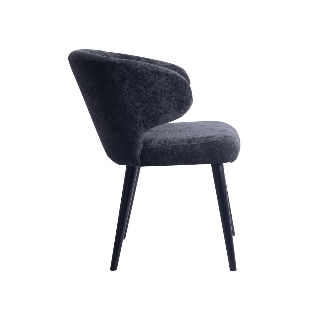 fiori anthracite 0504 dining chair with black wooden legs.