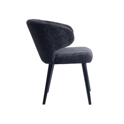 Fiori Anthracite 0504 dining chair with black wooden legs.