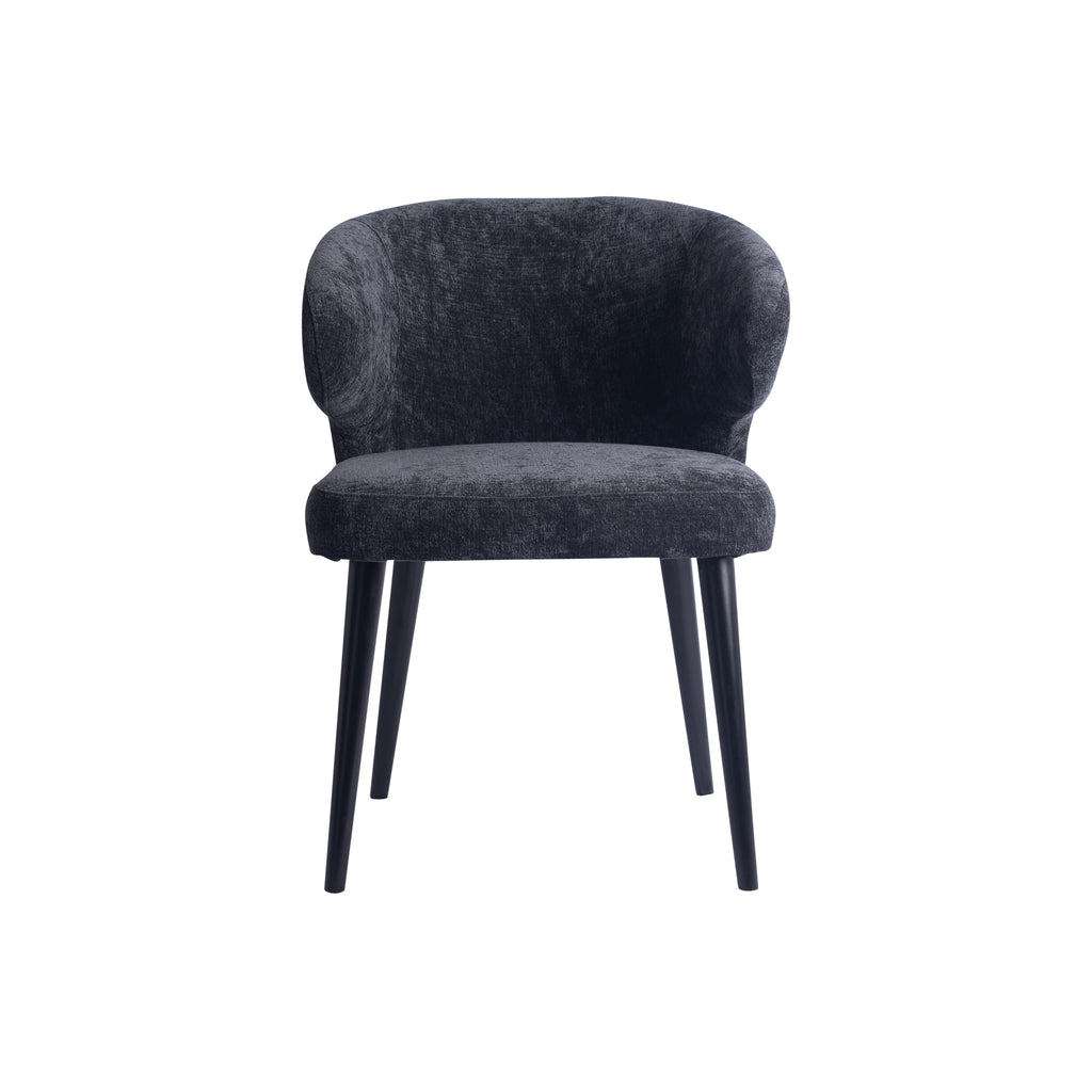 fiori anthracite 0504 dining chair with black wooden legs.