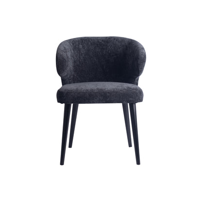 Fiori Anthracite 0504 dining chair with black wooden legs.