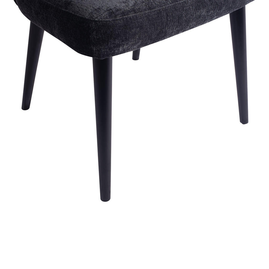 fiori anthracite 0504 dining chair with black wooden legs.