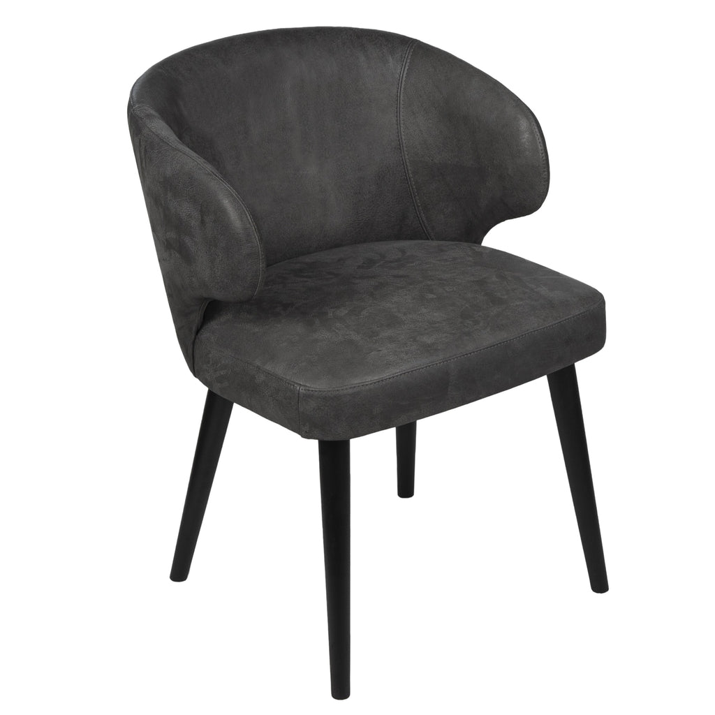 fiori anthracite terra leather dining chair