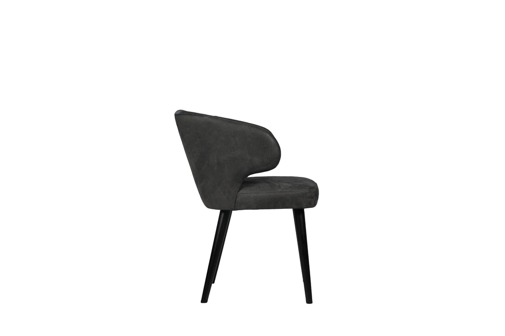 fiori anthracite terra leather dining chair