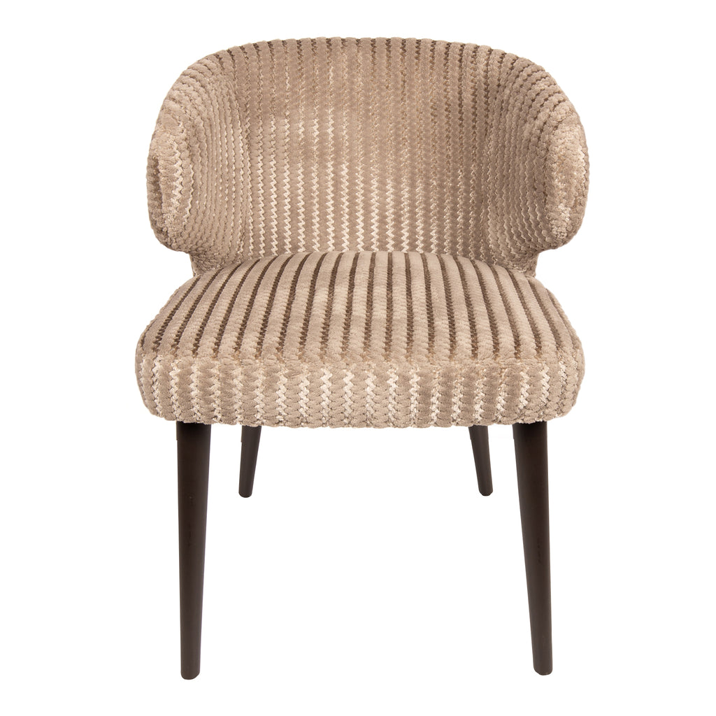 fiori beige 09 dining chair with dark brown wooden legs.