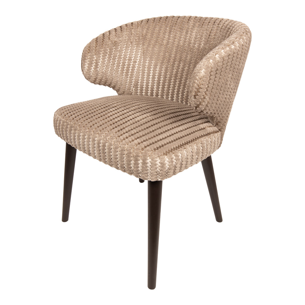 fiori beige 09 dining chair with dark brown wooden legs.