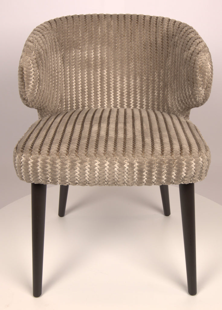 fiori beige 09 dining chair with dark brown wooden legs.