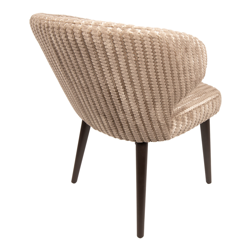 fiori beige 09 dining chair with dark brown wooden legs.